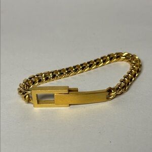 Vintage Gold Tone Single Chain Link Link ID Bracelet